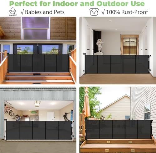 96" Wide Reinforced Retractable Baby Gates, Prevent Crawling Under - Image 4