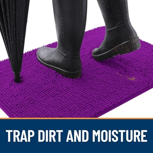 OLANLY Dog Door Mat for Muddy Paws 50x30, Super Absorbent Chenille Mud Mat - Image 2