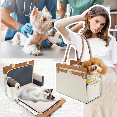 2-in-1 Stylish Dog Purse Carrier Soft-Sided Carriers Travel Tote Bag - Image 6