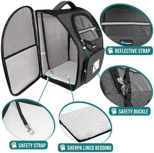 PetAmi Dog Backpack Carrier Airline Approved Cat Pet Puppy Bag - Image 4
