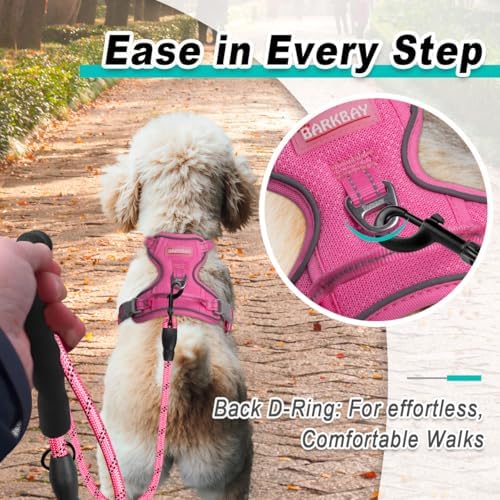BARKBAY Dog Harness for Small Sized Dog No Pull Mesh 2 Clips Dog Vest - Image 3