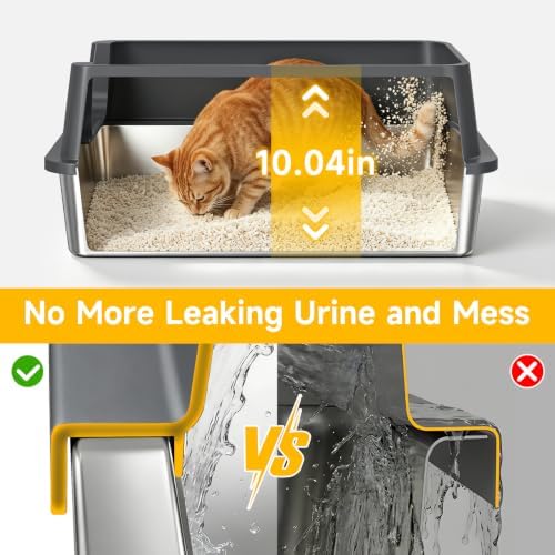 XL Open Top Stainless Steel Litter Box Large - Image 3