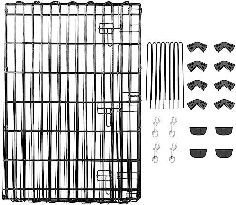 Amazon Basics Foldable Metal Exercise Dog Playpen, Indoor/Outdoor, Single Door - Image 6