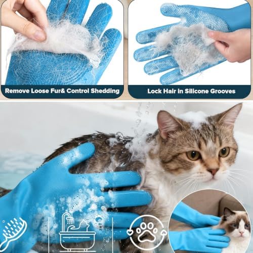 Dog Grooming Gloves, Dog Washing Gloves Bathing Cat Brush Pet-Showerheads - Image 5