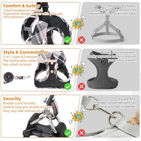 KOOLTAIL Small Dog Harness and Leash Set, Cute Puppy Harness, Step in No Pull - Image 5