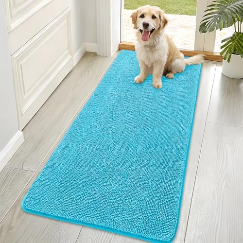 OLANLY Dog Door Mat for Muddy Paws 70x35, Super Absorbent Chenille Mud Mat by OLANLY