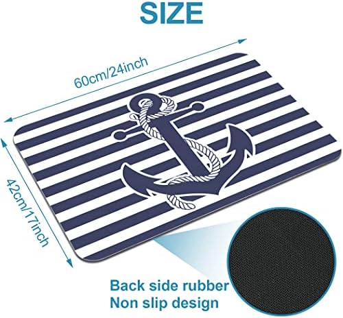 YISUMEI Nautical Anchor Bathroom Mat, Non-Slip Super Absorption Bath Carpet - Image 2