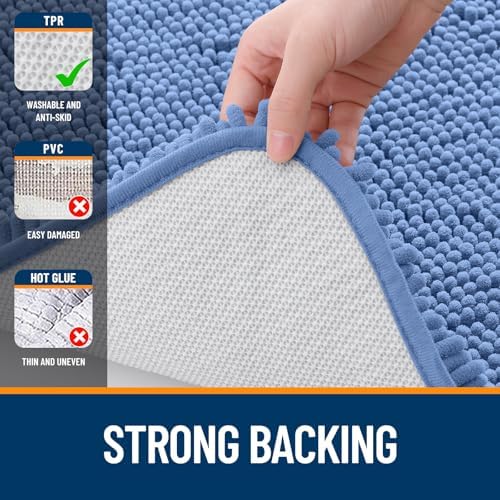 OLANLY Large Bathroom Rugs 50x30, Extra Soft Absorbent Chenille Bath Rugs - Image 6