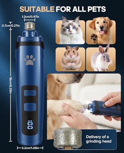 Pet Nail Grinder for Dogs & Cats, 6700 RPM Electric Dog Nail File - Image 6