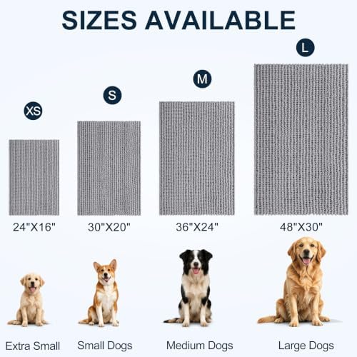 Smiry Dog Door Mat for Muddy Paws 30x20, Ultra Absorbent Chenille Doormat - Image 2