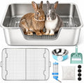 Rypet Large Stainless Steel Rabbit Litter Box Set by RYPET