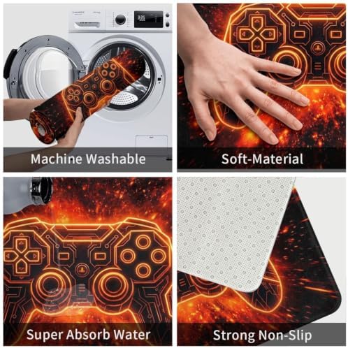 Game Joystick Gaming Bath Mat Non-Slip Soft Microfiber Bathroom Rugs Washable - Image 6