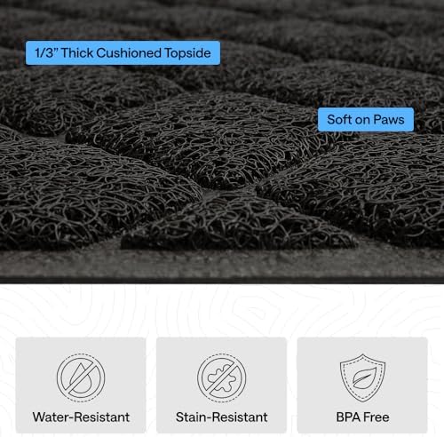 GORILLA GRIP Cat Litter Box Mat, Coiled Mesh Trapping Mats, 35x23 Black - Image 5