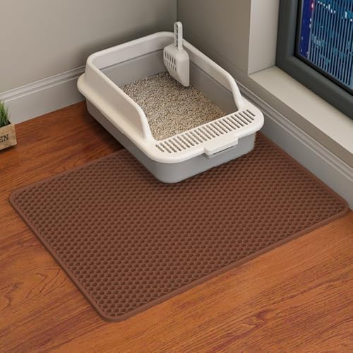 Cat Litter Mat, Double Layer Cat Litter Box Mat by HCY%26WLD