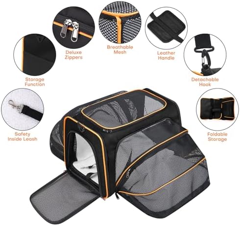 Pet Carrier, Large Soft Sided Expandable Travel Carrier - Image 6