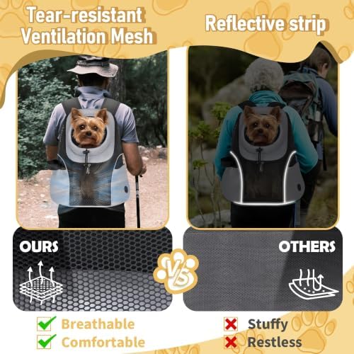 WOYYHO Pet Dog Carrier Backpack, Ventilated Mesh Small Dog Front Backpack - Image 2