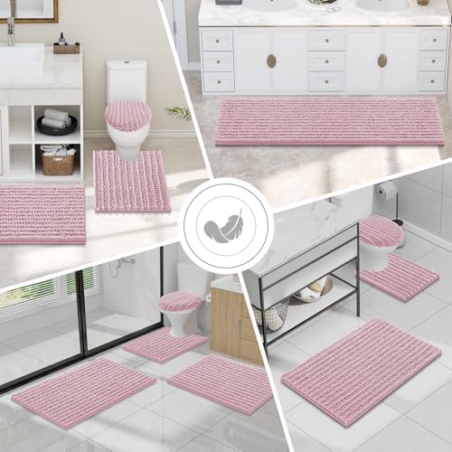 Smiry Bathroom Toilet Rugs U Shaped 24X20, Chenille Bath mats - Image 7