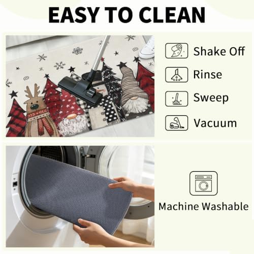 Giwawa Winter Snowman Gnome Bath Rug Xmas Tree Bathtub Mat Non Slip Absorbent - Image 7