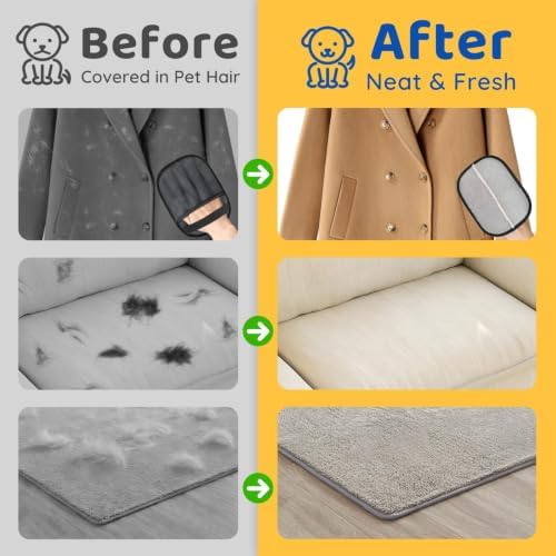 Pet Hair Removal Glove for Dogs & Cats, 2 Packs Five-Finger Grip - Image 6