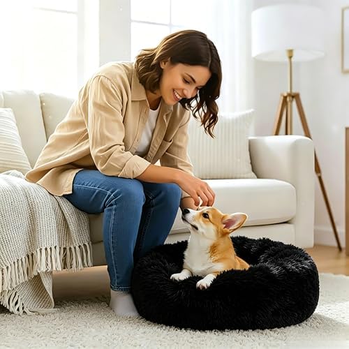 Calming Donut Dog and Cat Bed for Indoor Cats, Anti-Anxiety Round Fluffy Soft - Image 6