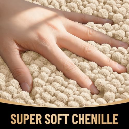 OLANLY Thick Chenille Bathroom Runner Rugs 44x24, Absorbent Bath Mat - Image 2