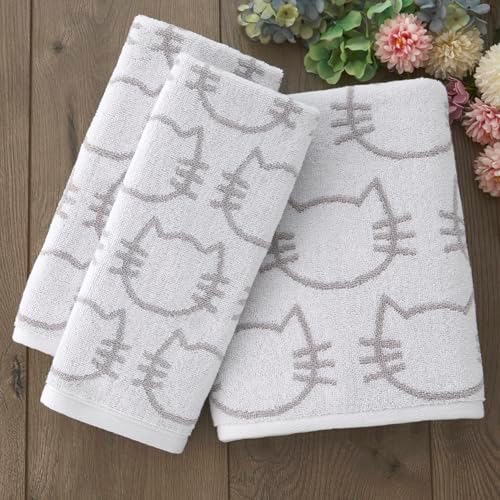 SKL Home Cat Hand Towel Set-2pc, 100% Cotton, Reversible - Image 3