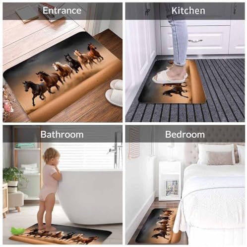 Horse Bath Mat for Bathroom Horse Herd Run in Desert Sand Storm Bath Rugs Door - Image 4