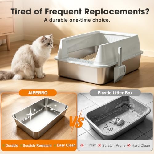 AIPERRO Stainless Steel Litter Box - Image 3