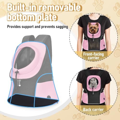 WOYYHO Pet Dog Carrier Backpack, Ventilated Mesh Small Dog Front Backpack - Image 5