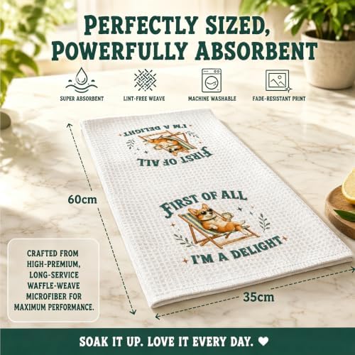 Corgi Kitchen Towel, Cute Dog Hand Towel, Funny Dog Lover Gift - Image 4