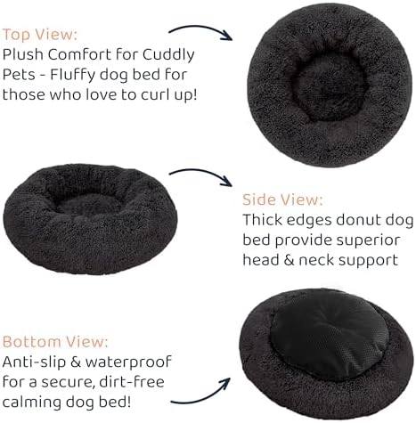 Calming Donut Dog Bed for Small Dogs, Round Dog Bed for Medium & Large Dogs - Image 6