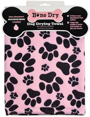 Bone Dry Microfiber Pet Drying Towel 44x27.5", Paw Print by BoneDry
