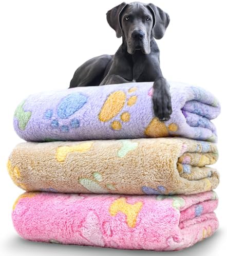 Dog Blankets for Large Dogs, 3 Pack Dog Blanket Washable 41" x 31", Fuzzy Soft by NXDZI