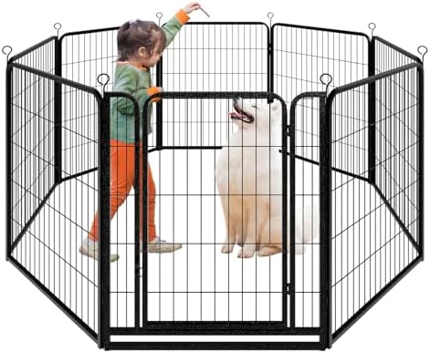 Kfvigoho Dog Playpen Outdoor Extra Wide 8 Panels Heavy Duty Dog Fence 40" by Committedtobetterpetlife
