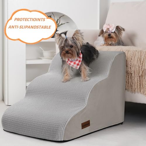Aodisman Dog Stairs for Small Dogs and Cats, 3-Step Pet Ramp for Couch - Image 2