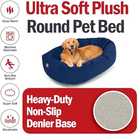 Majestic Pet 40 Inch Suede Calming Dog Bed Washable – Cozy Soft Round Dog Bed - Image 6