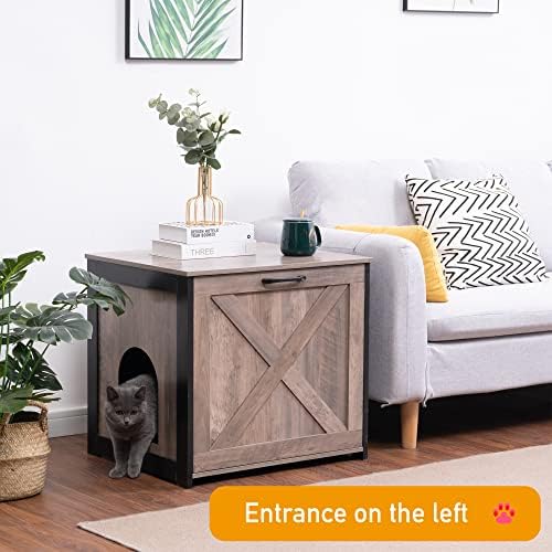 DWANTON Cat Litter Box Enclosure, Hidden Litter Box Furniture, 23.6 Inches - Image 7