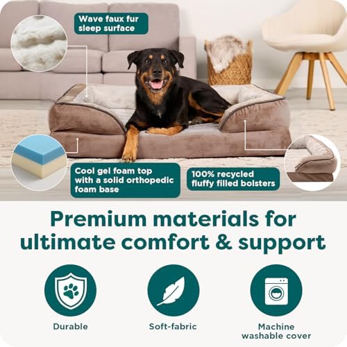 FurHaven Cooling Gel Dog Bed for Large Dogs, Perfect Comfort Sofa Bed, Cool - Image 5