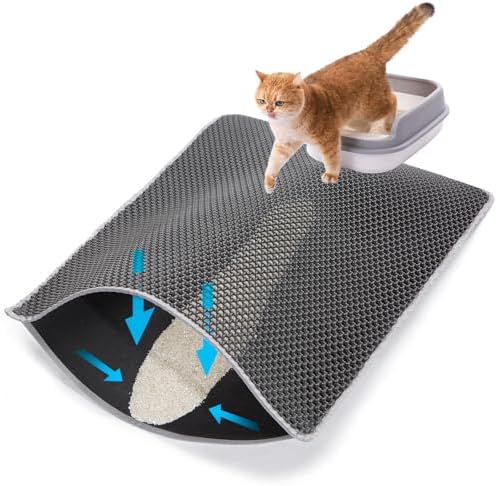 Cat Litter Mat Litter Trapping Mats, 2 Layer Honeycomb Pet Litterbox Matt by USHARP