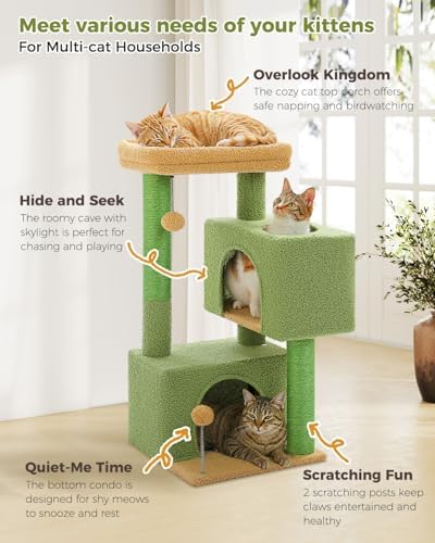 Small Cat Tree for Kittens, 32 in Cat Tower - Image 3