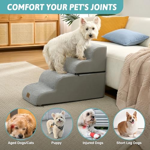 COZY KISS Detachable Small Dog Stairs 19.7"H, 4 Step Pet Ramp - Image 5