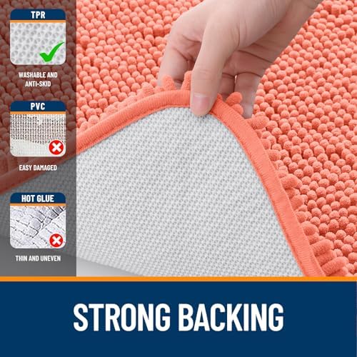 OLANLY Bathroom Runner Rugs 45x27, Extra Soft Absorbent Chenille Bath Rugs - Image 6