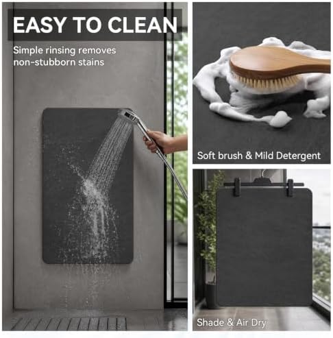 MontVoo -Bath Mat Rug-Rubber Backing Non Slip Quick Dry Absorbent Thin Bathroom - Image 5