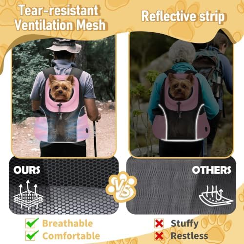 WOYYHO Pet Dog Carrier Backpack, Ventilated Mesh Small Dog Front Backpack - Image 2