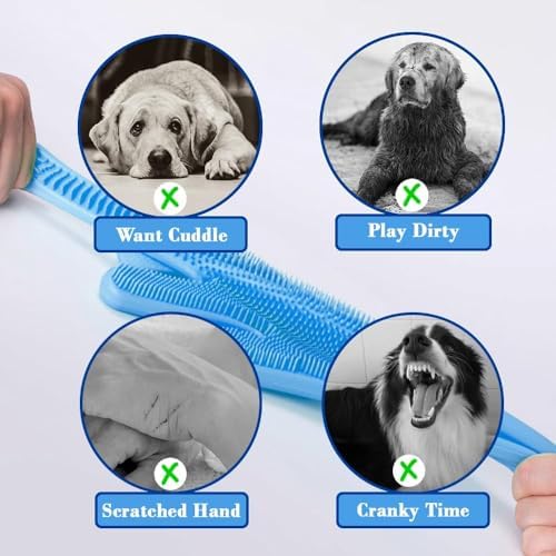 Pet Grooming Gloves Pet Hair Remover Cat, Dog Washing Gloves Silicone Heat - Image 5