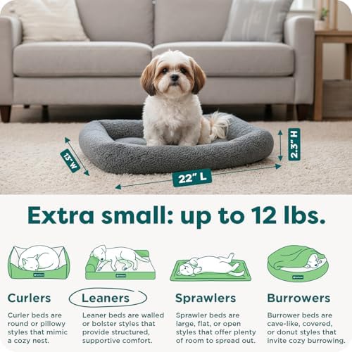 FurHaven Dog Bed for Extra Small Dogs & Cats, Bolster Crate Pad - Image 3