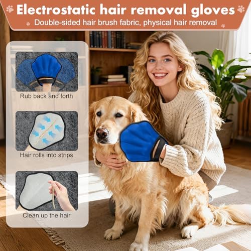 Pet Hair Removal Glove, Electrostatic Pet Hair Remover Glove - Image 4