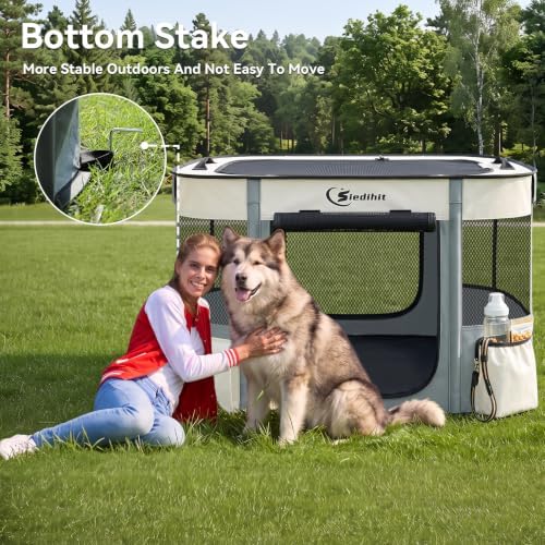 Siedihit 40" Dog Playpen, Cat Puppy Pen, Pet Portable Crate Indoor Outdoor - Image 5