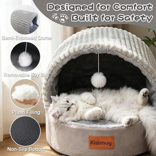 Cat Bed Cave with Pillow & Cat Toys, Cozy Cat Beds - Image 4