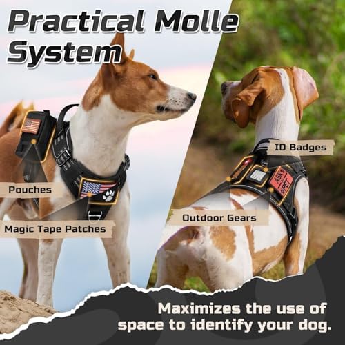rabbitgoo Tactical Dog Harness for Large, No Pull Military Service Vest - Image 4